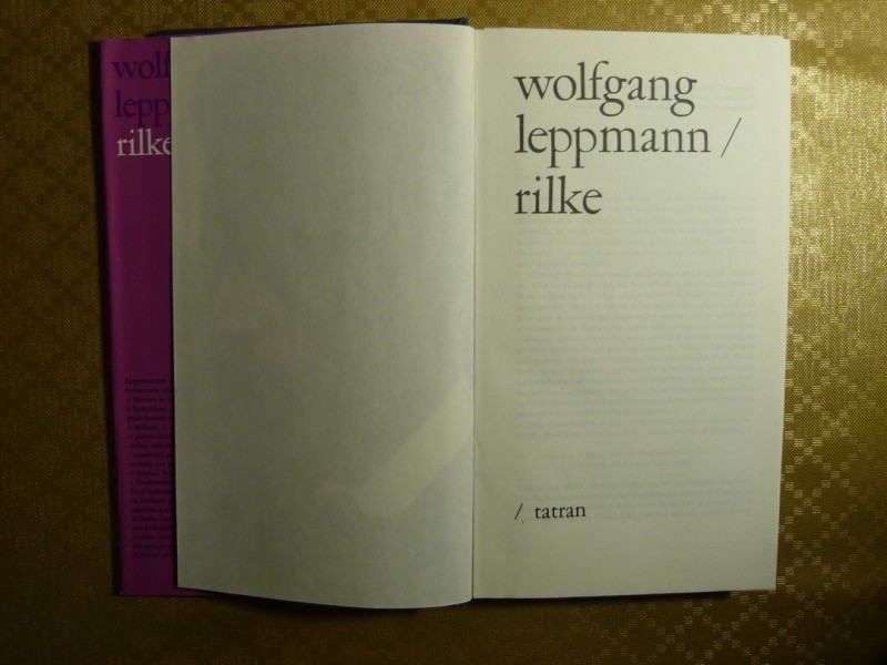 Rilke Wolfgang Leppmann ANTIKVARIÁT
